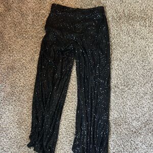 12th Tribe Black Sequin Trousers